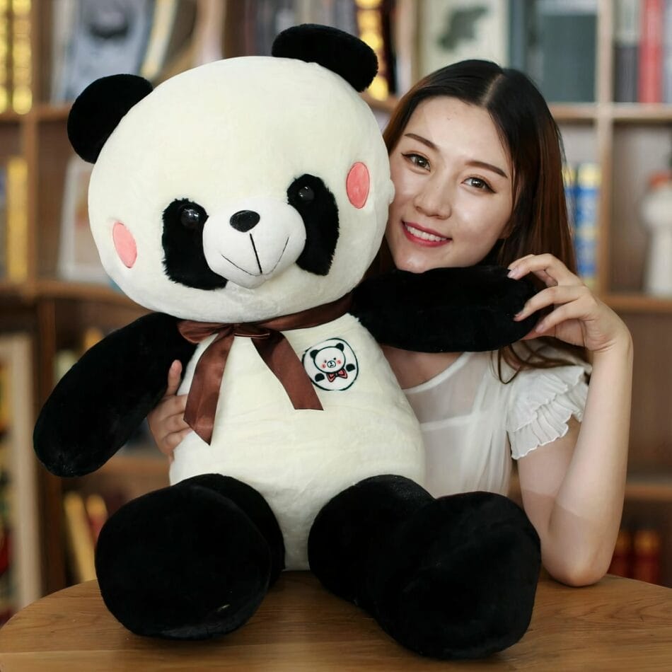Schattige Reuzen Panda Knuffel Met Fluweelachtige Vacht De Knuffel