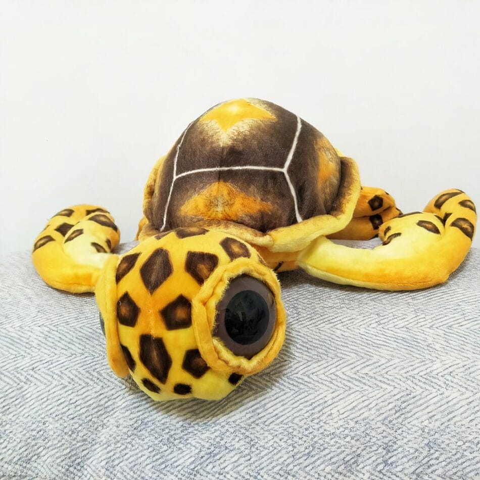 Schildpad Knuffel Kussen met Grote Ogen van Katoen De Knuffel