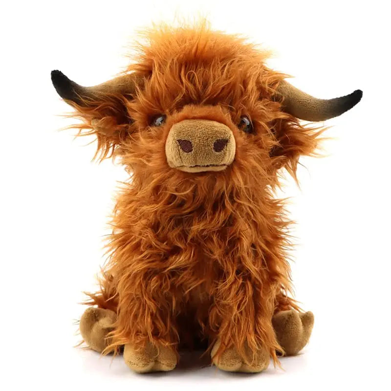 Schotse Hooglander Knuffel 25 cm | Realistische Pluche Koe De Knuffel Bruin