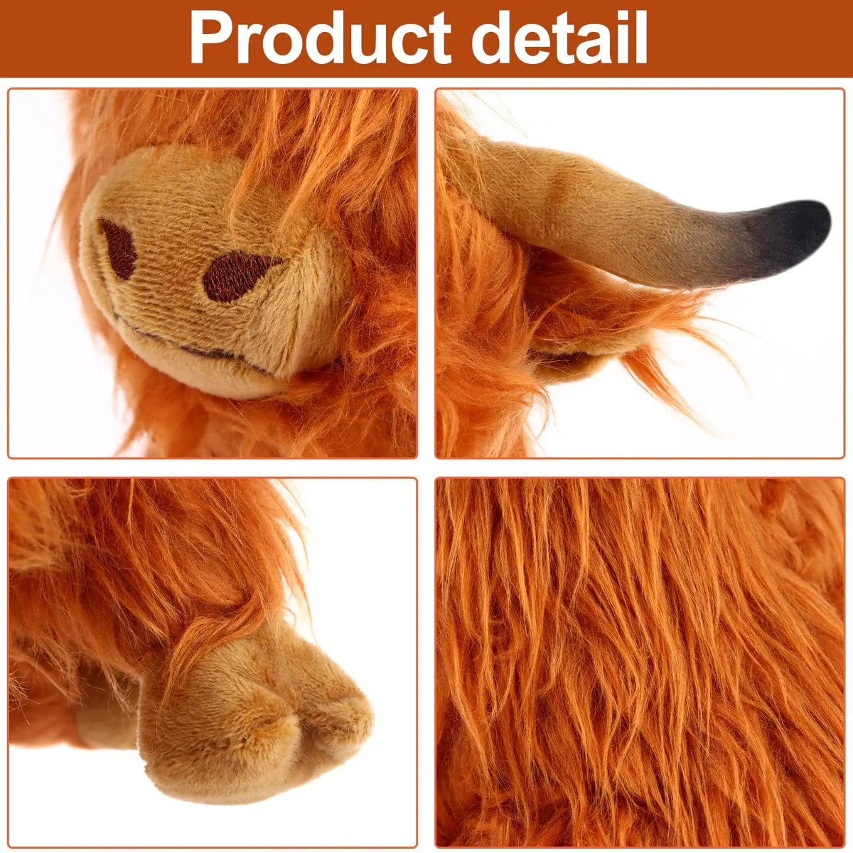 Schotse Hooglander Knuffel 25 cm | Realistische Pluche Koe De Knuffel