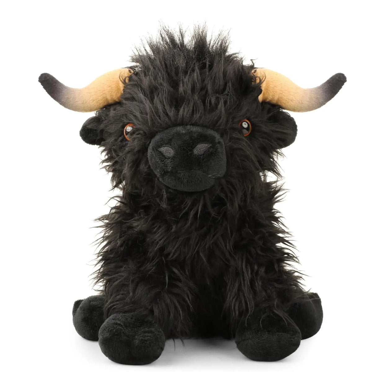 Schotse Hooglander Knuffel 25 cm | Realistische Pluche Koe De Knuffel Zwart