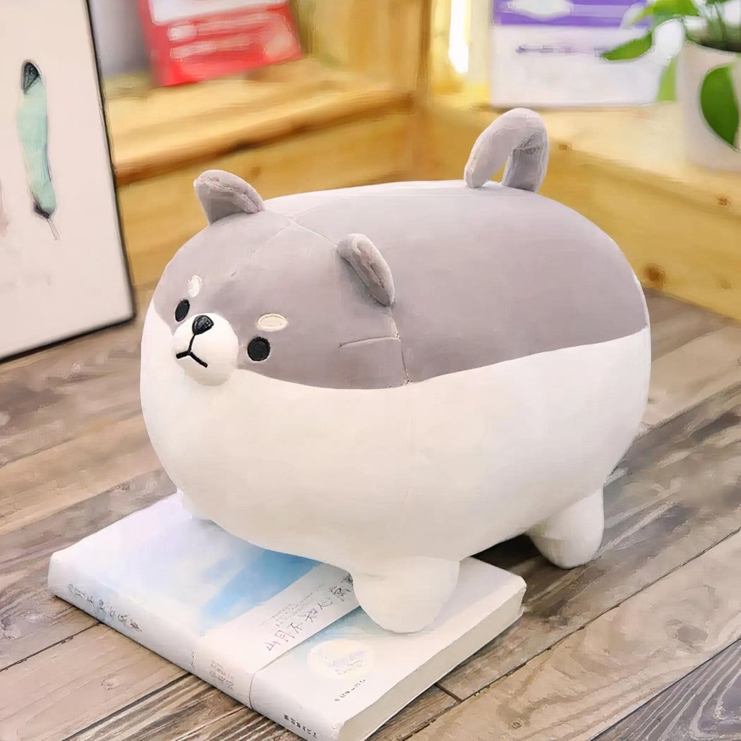Shiba Inu Kussen Knuffel Ultra Zacht Decoratief Slaapmaatje De Knuffel 50-cm / grijs
