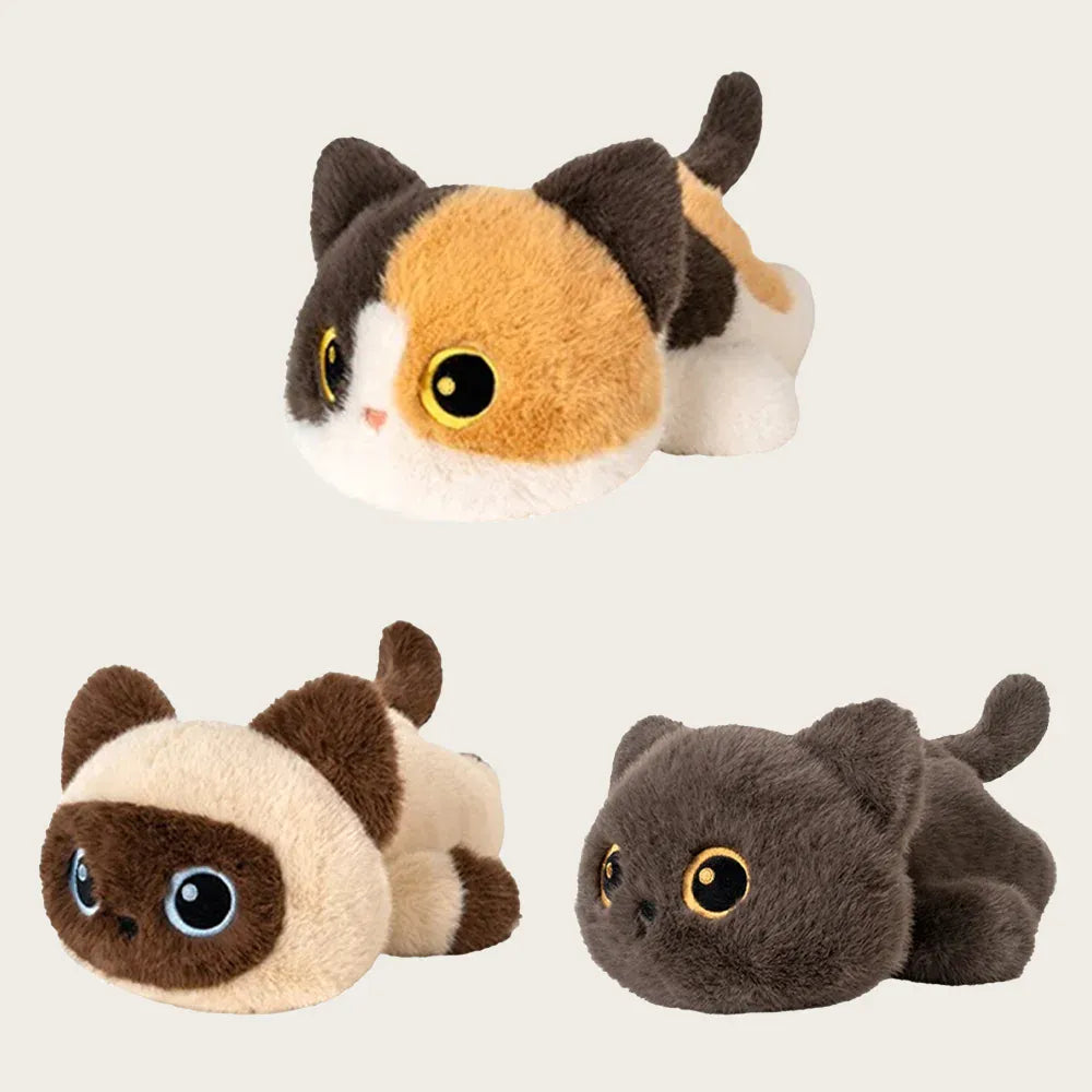 Siamese Kat Knuffel 25 cm | Realistische Pluche Kitten De Knuffel