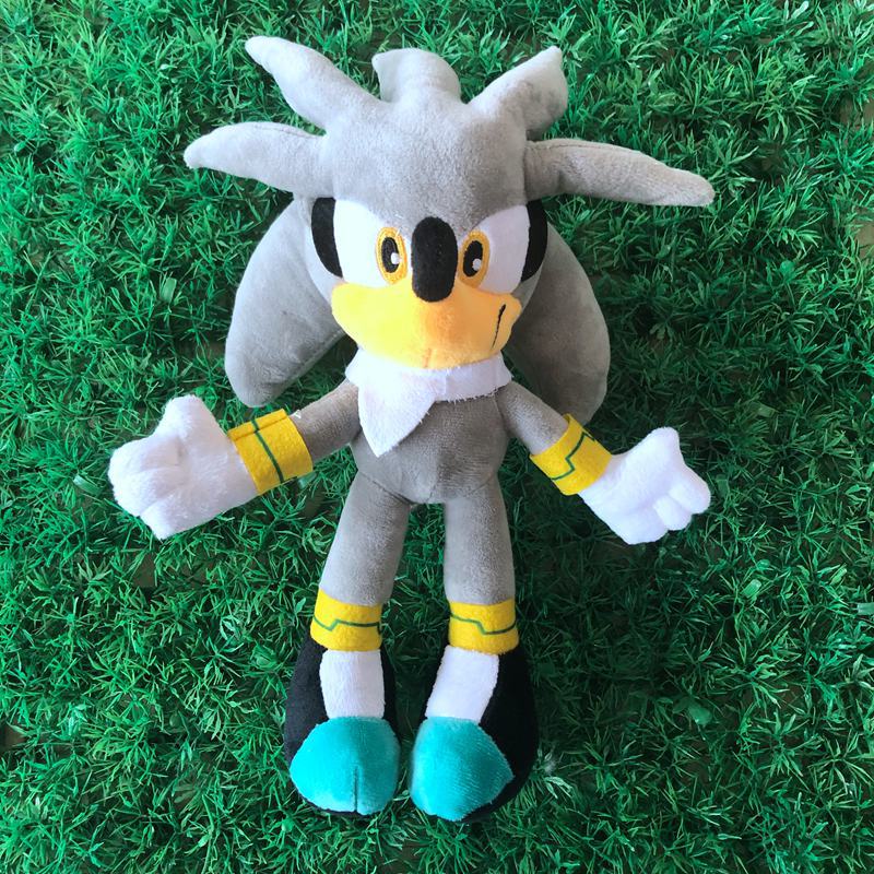 Silver Knuffel Egel Sonic Grijs Met Zachte Vacht Hoed Met Piekjes De Knuffel