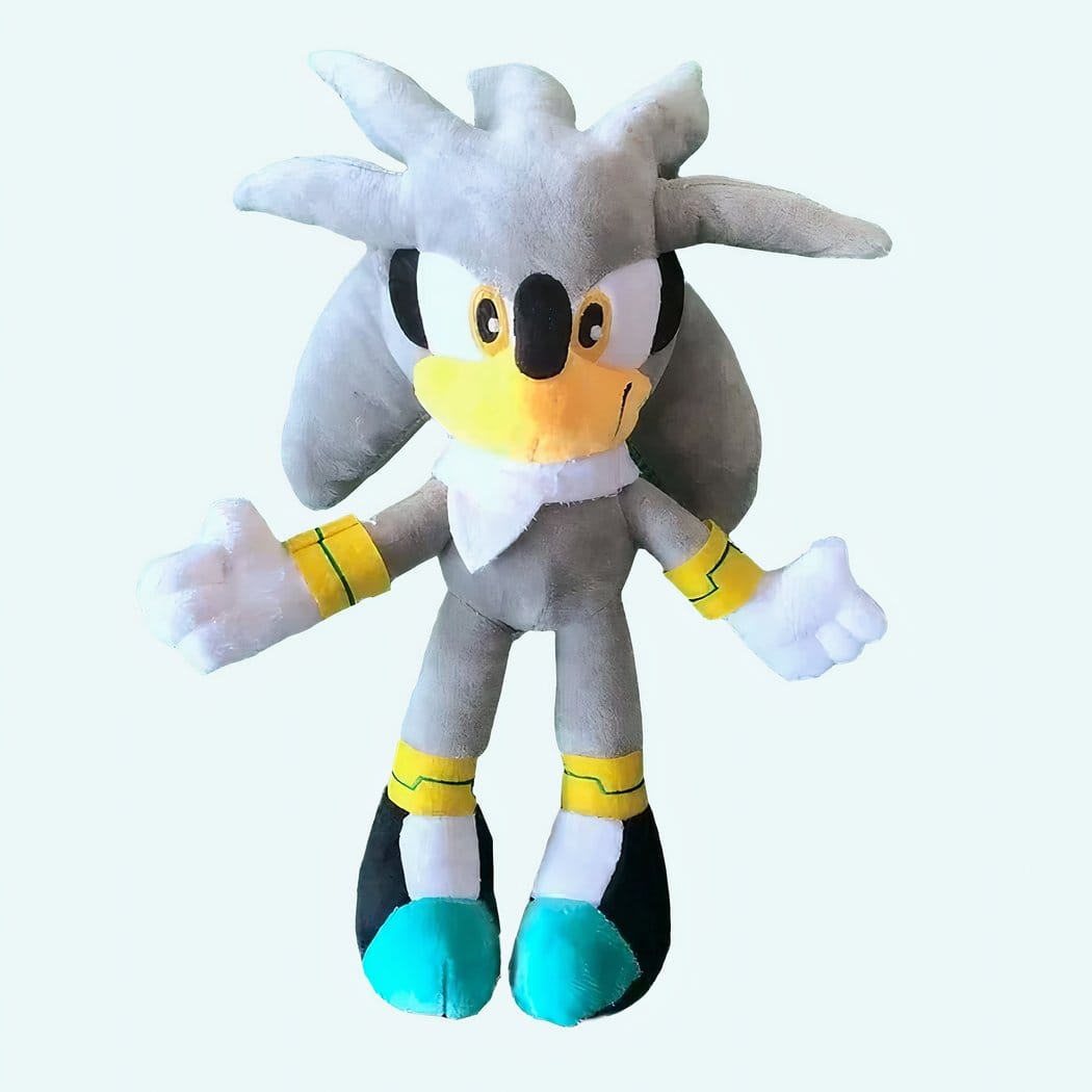 Silver Knuffel Egel Sonic Grijs Met Zachte Vacht Hoed Met Piekjes De Knuffel