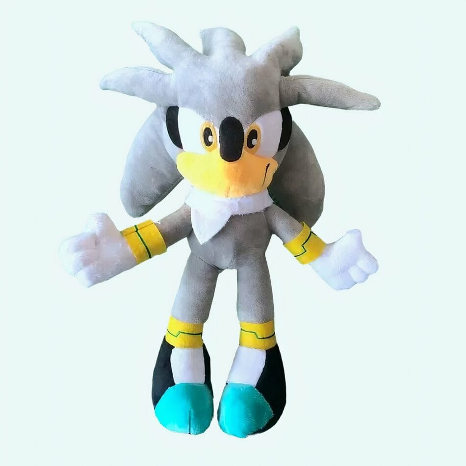 Silver Knuffel Egel Sonic Grijs Met Zachte Vacht Hoed Met Piekjes De Knuffel
