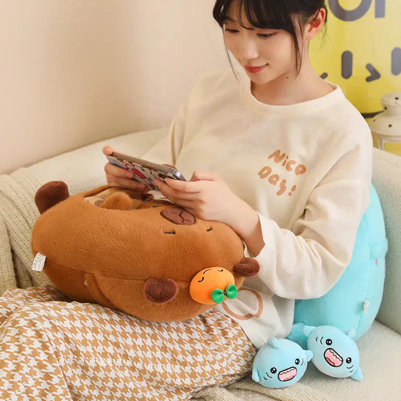 Snackzak vol Knuffels | Capibara of Haaien Pluche Set De Knuffel