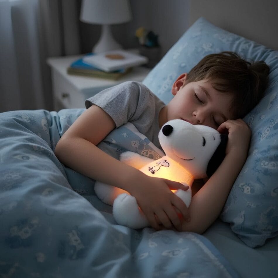 Snoopy Ademend Knuffel Met Nachtlampje En Rustig Licht De Knuffel