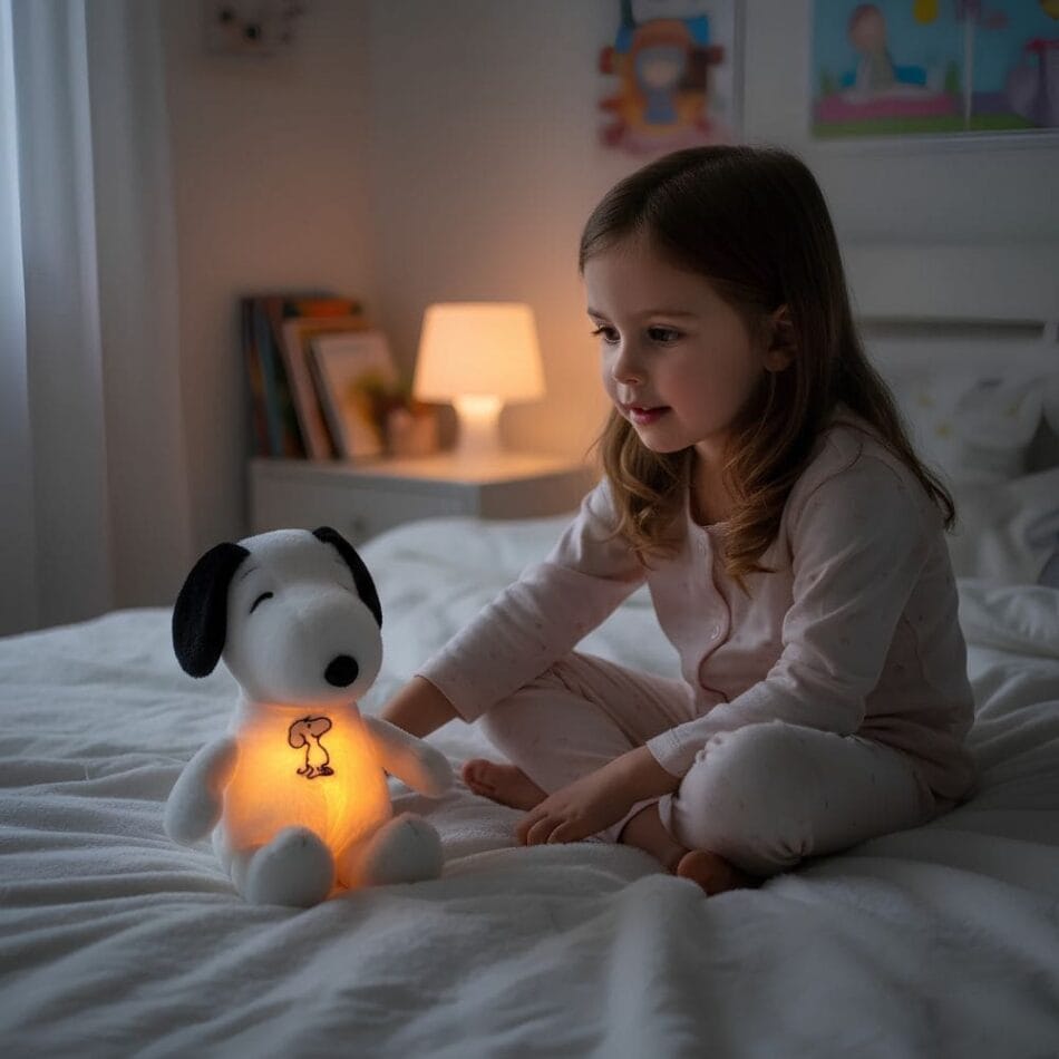 Snoopy Ademend Knuffel Met Nachtlampje En Rustig Licht De Knuffel