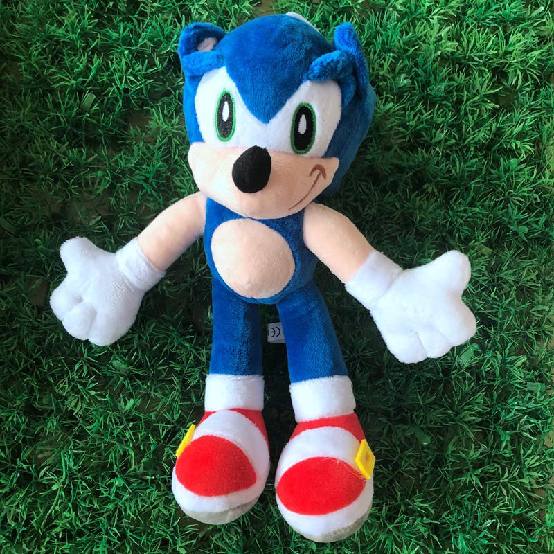 Sonic Egel Knuffel Blauwe Vacht Rode Schoentjes Grote Ogen De Knuffel