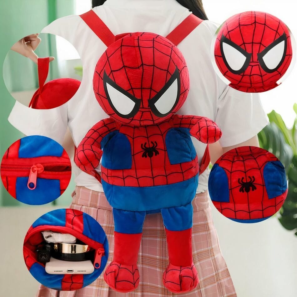 Spiderman Knuffel Rugzak Pluche Schooltas voor Kinderen De Knuffel