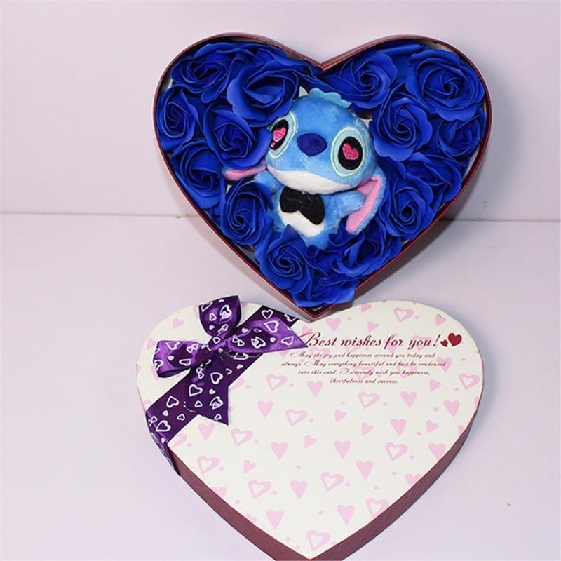 Stitch Knuffel Met Hartvormige Ogen En Liefdesplaat Je T'aime De Knuffel