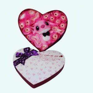 Stitch Knuffel Met Hartvormige Ogen En Liefdesplaat Je T'aime De Knuffel