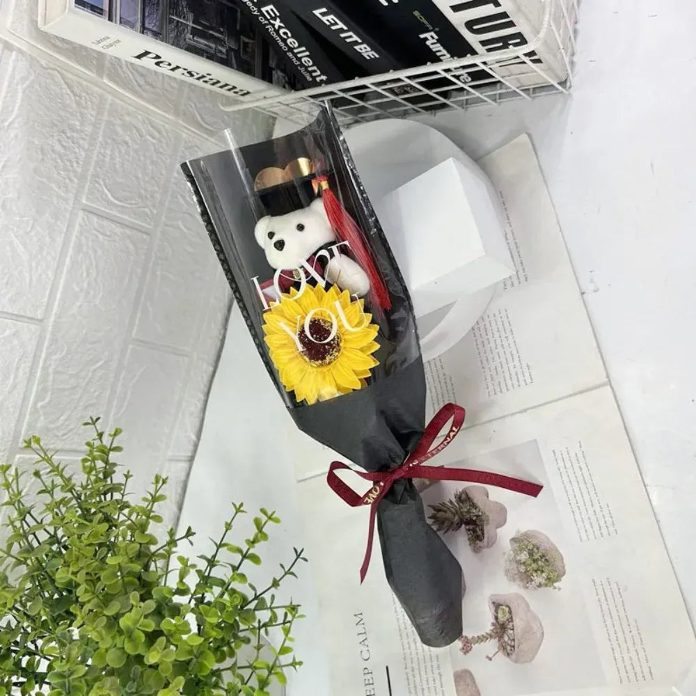 Teddybeer Boeket | Beertje met Zonnebloemen, 7 Modellen De Knuffel