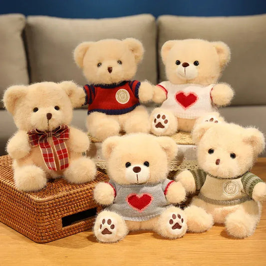 Teddybeer Knuffel met Hartjestrui 20 cm | 15 Kleuren De Knuffel