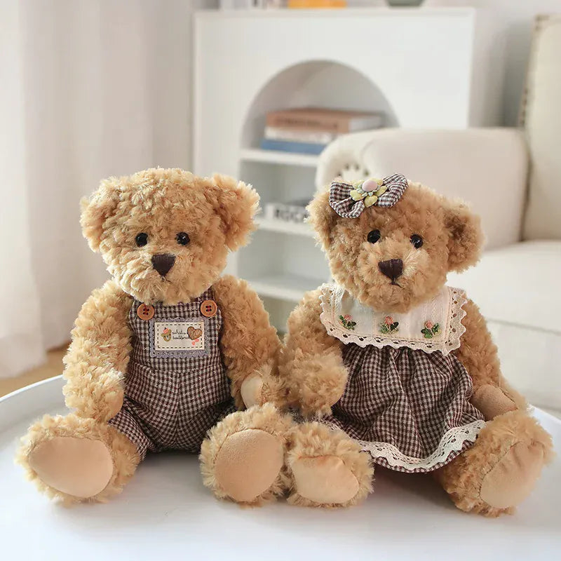 Teddybeer Koppel Set van 2 | 26 cm Beertjes met Jurk, 14 Modellen De Knuffel Model 4