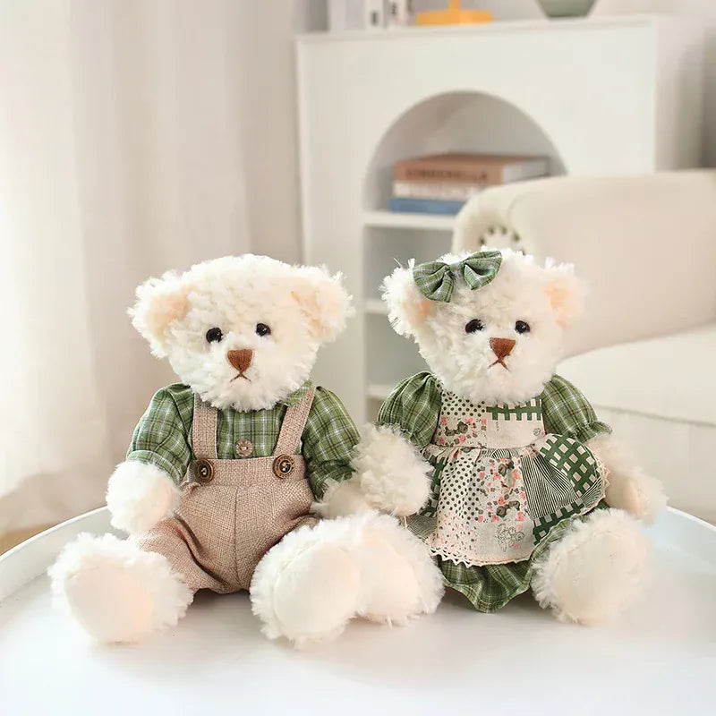Teddybeer Koppel Set van 2 | 26 cm Beertjes met Jurk, 14 Modellen De Knuffel