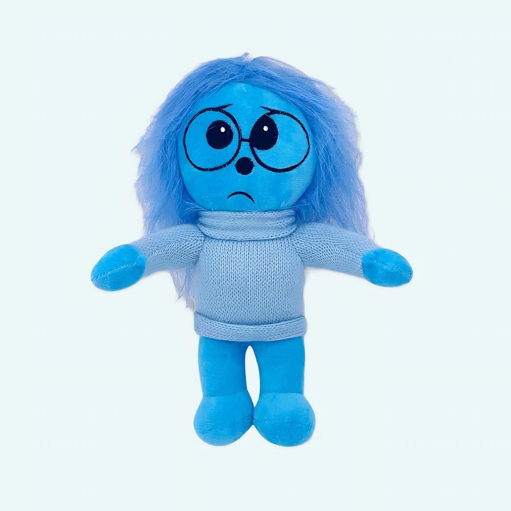 Tristesse Knuffel Vice Versa 2 Hemelblauw Gebreid Truitje Brillen De Knuffel