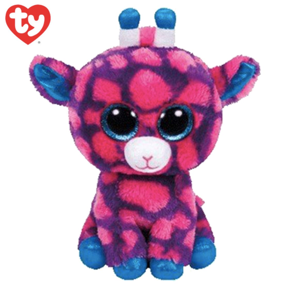 TY Knuffel Giraf Roze en Blauwe Zachte Pluche Speelvriend De Knuffel