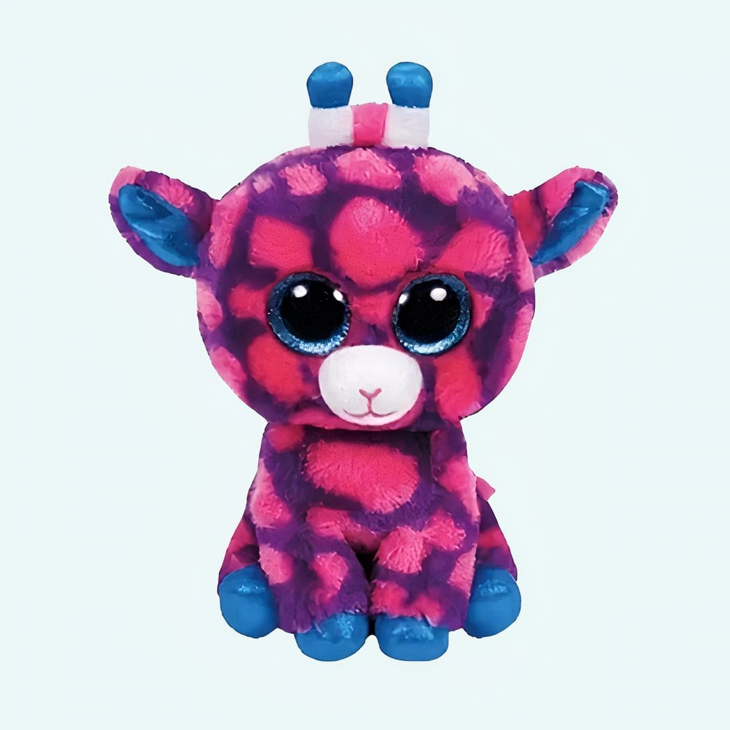 TY Knuffel Giraf Roze en Blauwe Zachte Pluche Speelvriend De Knuffel