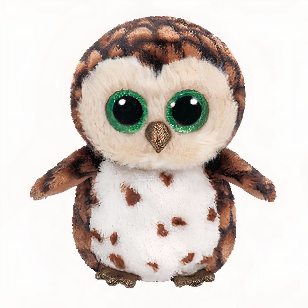 TY Knuffel Uil Kleurrijk Bruin Zachte Pluche De Knuffel