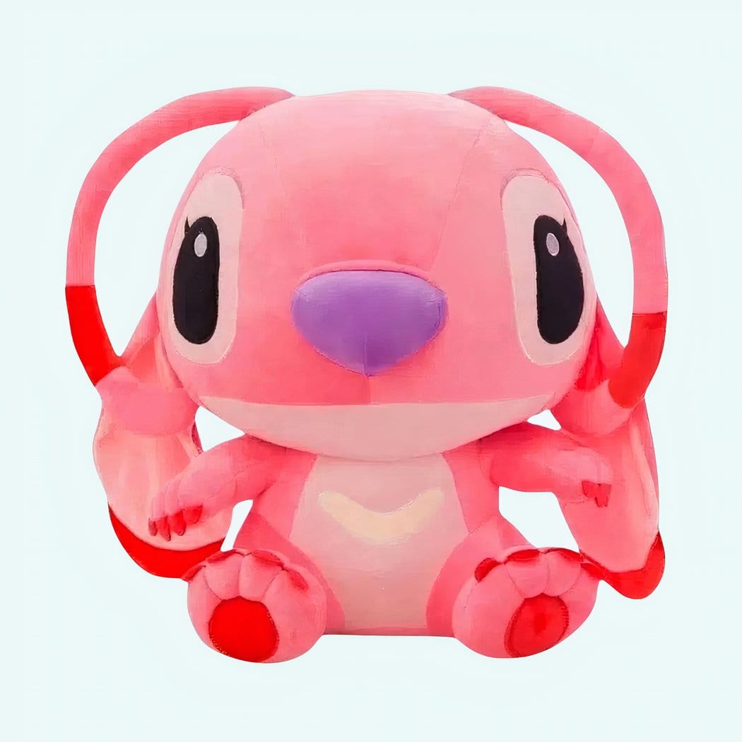 Ultrasofte Angel en Stitch Knuffel Pluche Duo met zacht vel De Knuffel 25-cm / roze