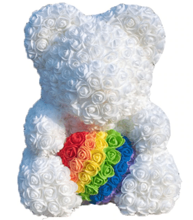 Valentijn Knuffelbeer Regenboogpatroon 40 cm Zachte Materialen De Knuffel