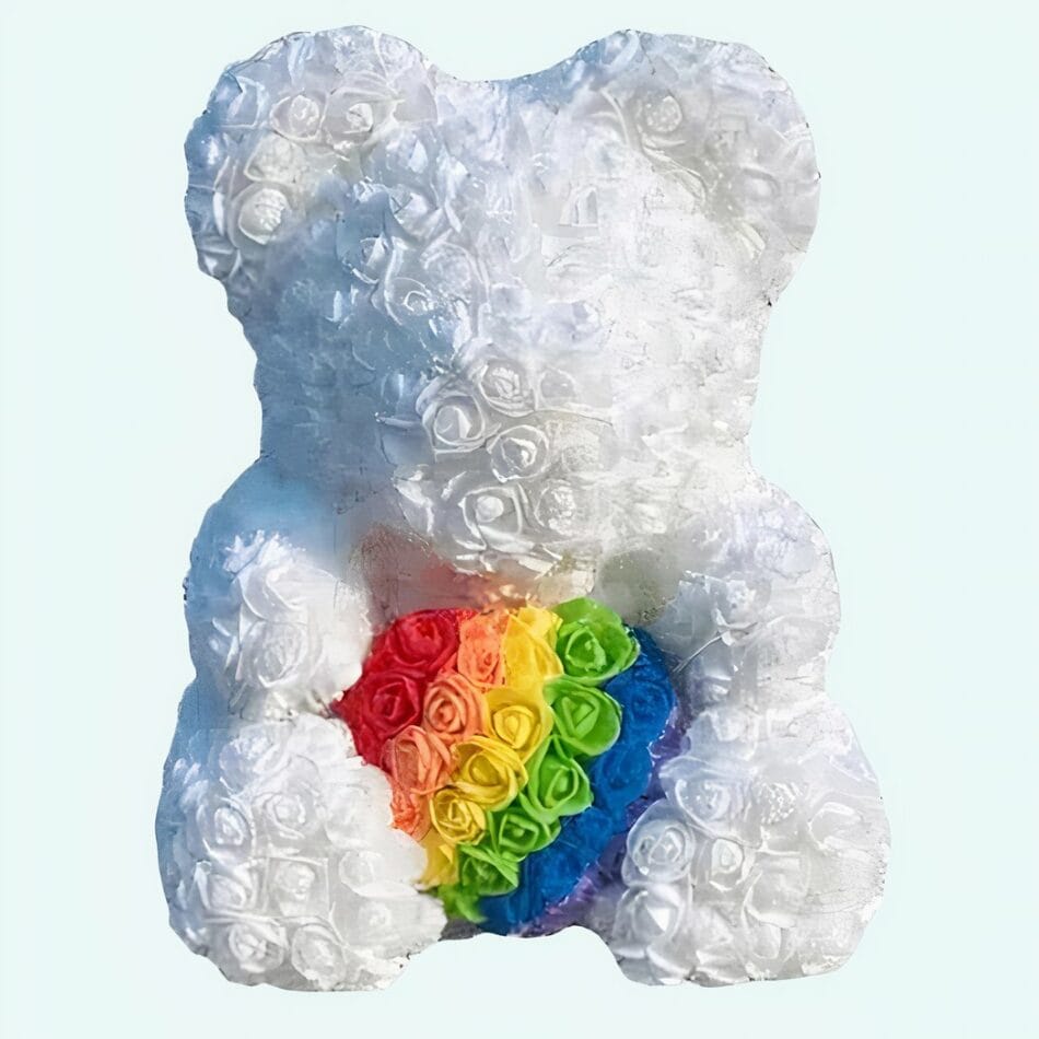 Valentijn Knuffelbeer Regenboogpatroon 40 cm Zachte Materialen De Knuffel