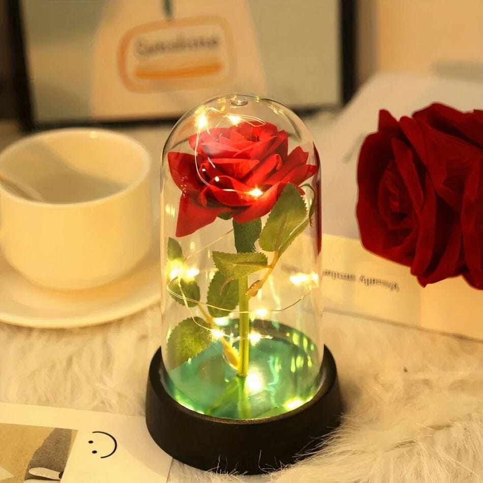 Valentijns Beertje met Rozen en Eeuwige Roos De Knuffel