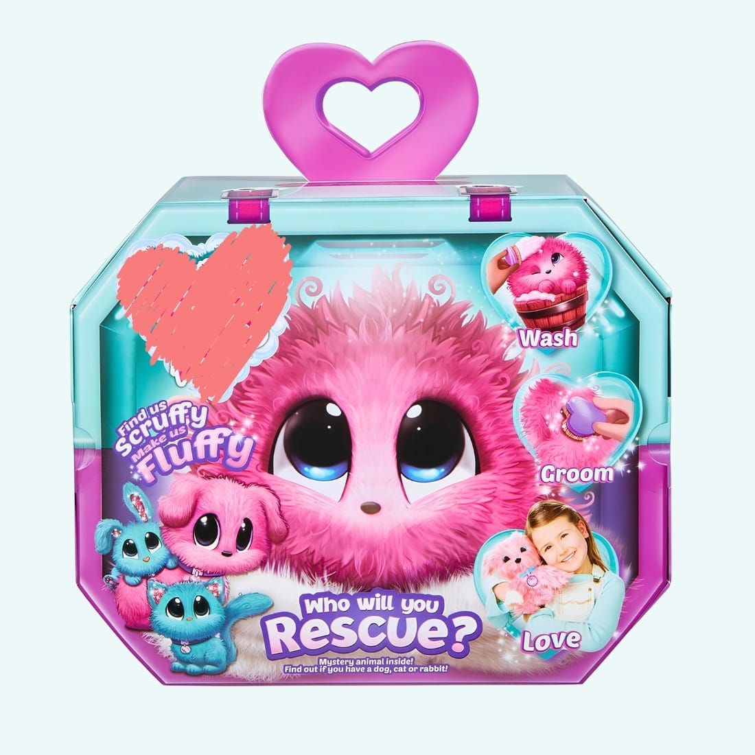 Verrassings Knuffel in Scruff A Luvs Stijl met Wateronthulling De Knuffel roze
