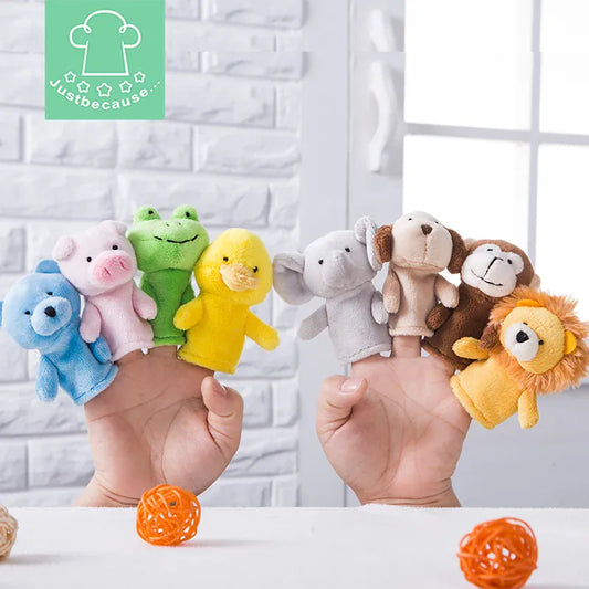 Vingerpoppetjes Dieren 9 cm | Panda, Olifant, Haai en Meer, 28 Dieren De Knuffel
