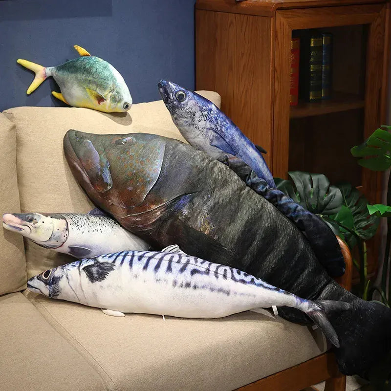 Vis Knuffel 3D XXL | Realistische Pluche Zalm en Tonijn tot 100 cm De Knuffel
