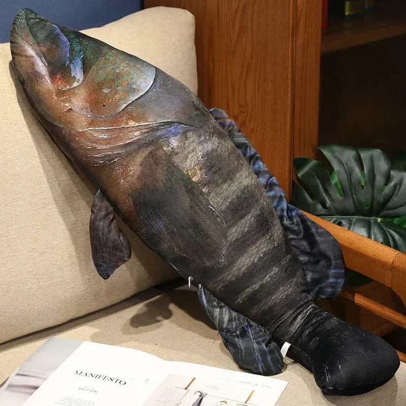 Vis Knuffel 3D XXL | Realistische Pluche Zalm en Tonijn tot 100 cm De Knuffel 40 cm / Tandbaars