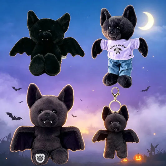 Vleermuis Knuffel Zwart | Halloween Vleermuis in 4 Modellen De Knuffel