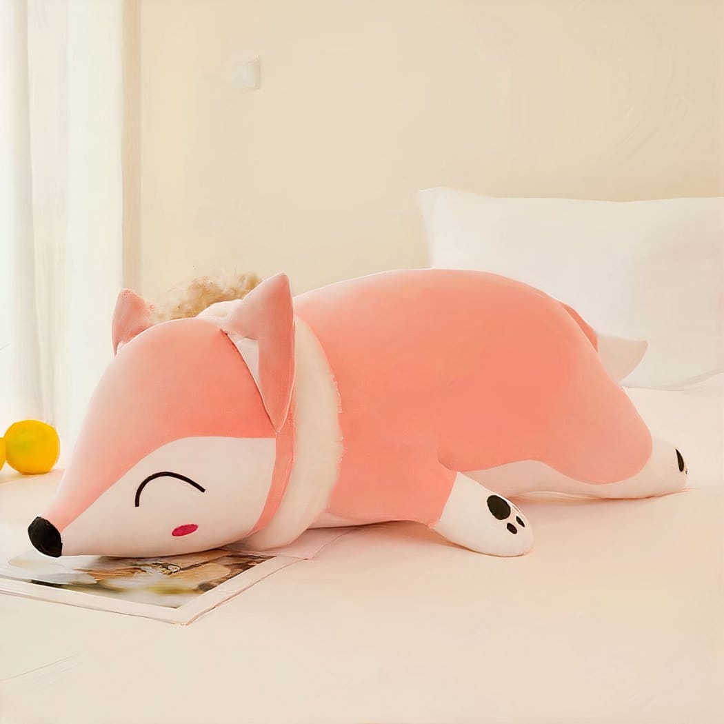 Vosvormig Knuffel Kussen Van Katoenen Stof Twee Warme Kleuren De Knuffel 90cm / roze