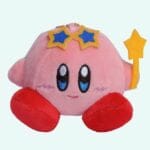 Vuistgrote Knuffel Kirby met Blauwe Sterren en Parelroze Vacht De Knuffel
