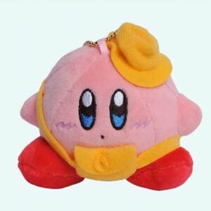 Vuistgrote Knuffel Kirby met Blauwe Sterren en Parelroze Vacht De Knuffel