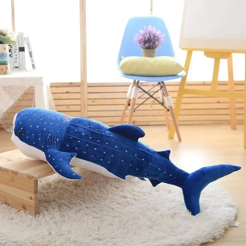 Walvishaai Knuffelkussen | Lang Knuffelkussen 50 tot 100 cm De Knuffel Blauw / 100 cm