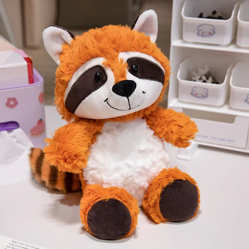 Wasbeer Knuffel 25 cm | Zachte Pluche Wasbeer De Knuffel Oranje wasbeer