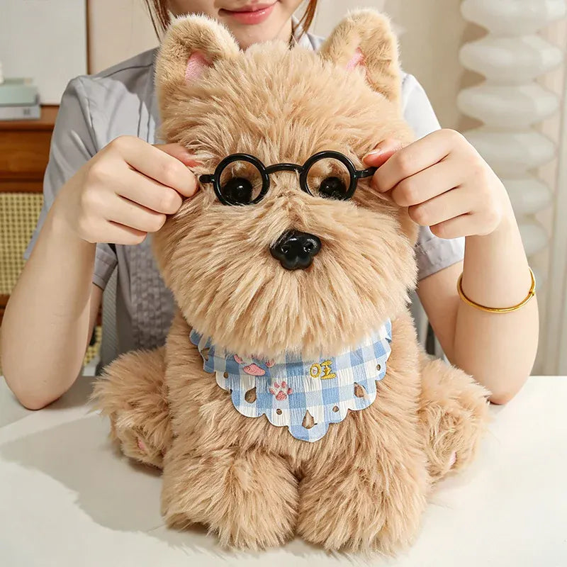 Westie Knuffel met Slabbetje 25 of 32 cm | Wit of Bruin De Knuffel