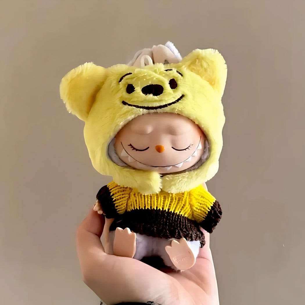 Winnie de Pooh Knuffeloutfit voor Labubu Knuffel met Poohoren De Knuffel