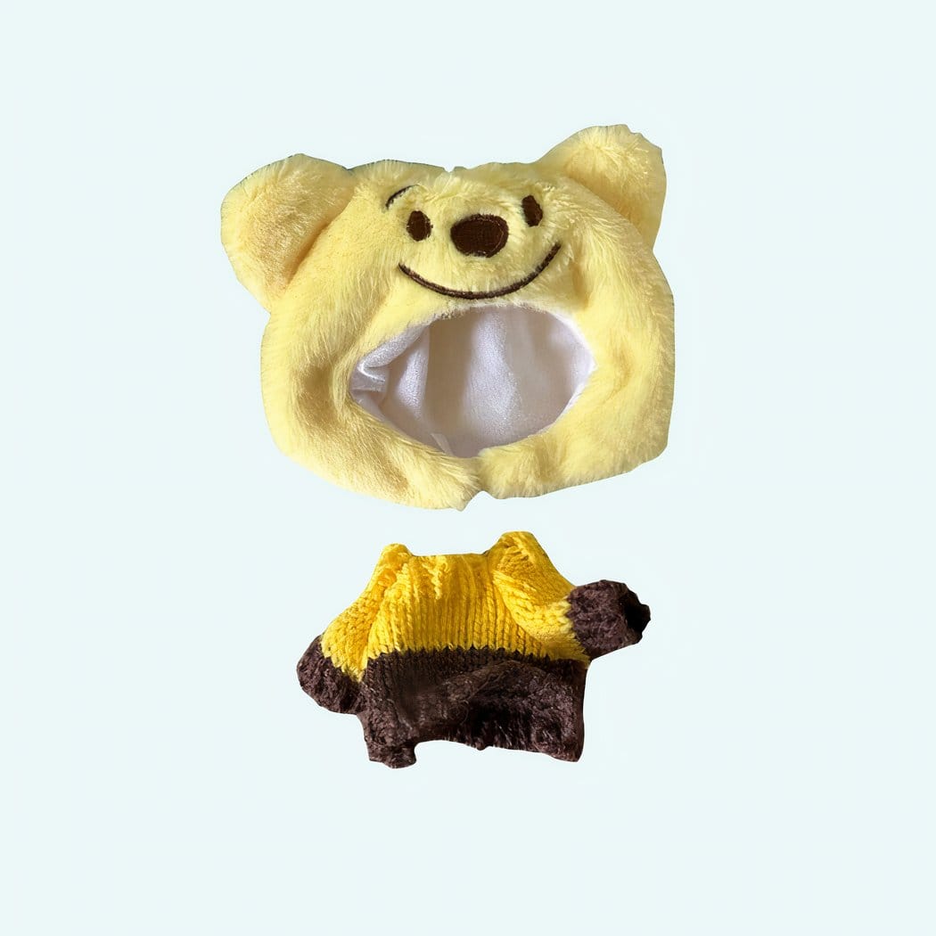 Winnie de Pooh Knuffeloutfit voor Labubu Knuffel met Poohoren De Knuffel