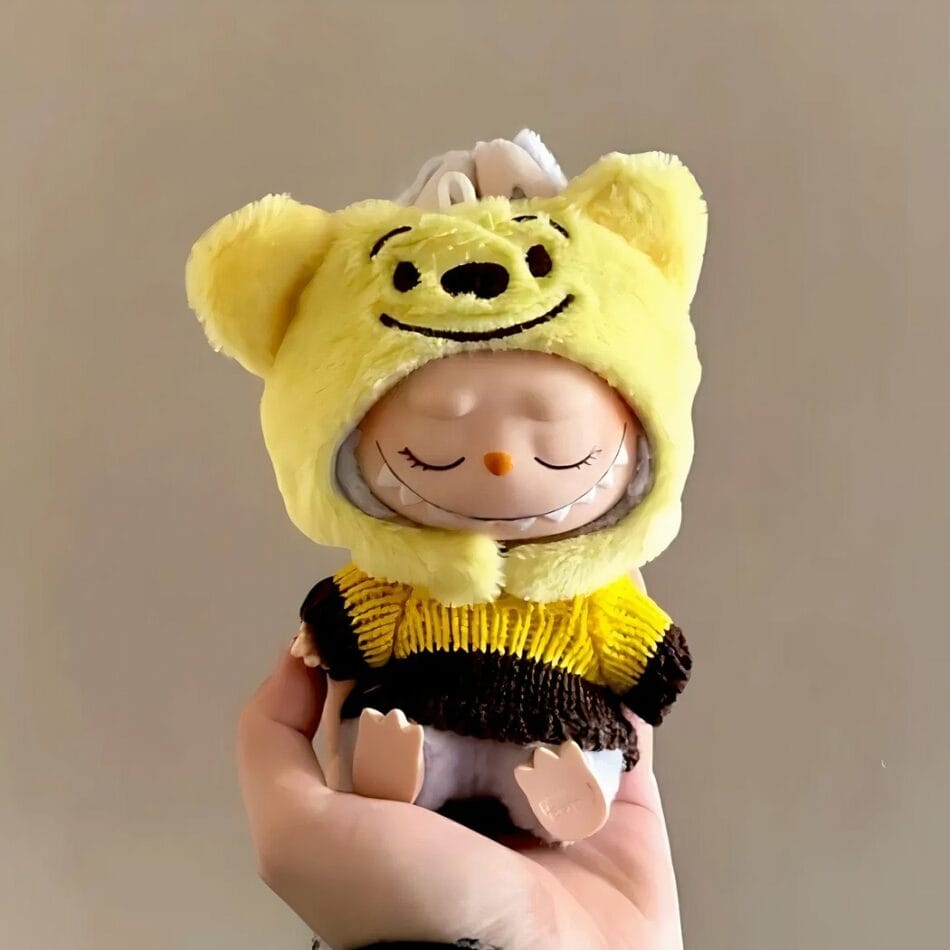 Winnie de Pooh Knuffeloutfit voor Labubu Knuffel met Poohoren De Knuffel