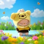 Winnie de Pooh Knuffeloutfit voor Labubu Knuffel met Poohoren De Knuffel