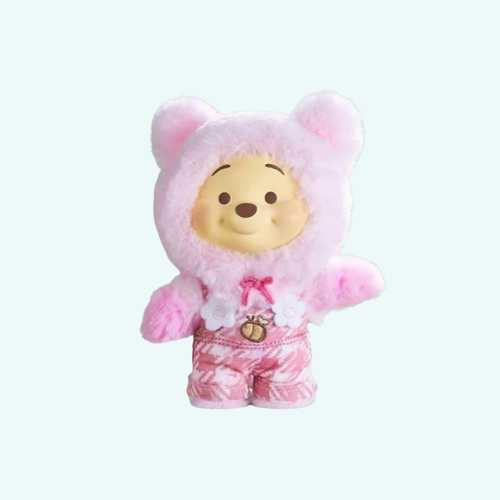 Winnie de Pooh Labubu-Stijl Knuffel in Pastelkleuren De Knuffel roze