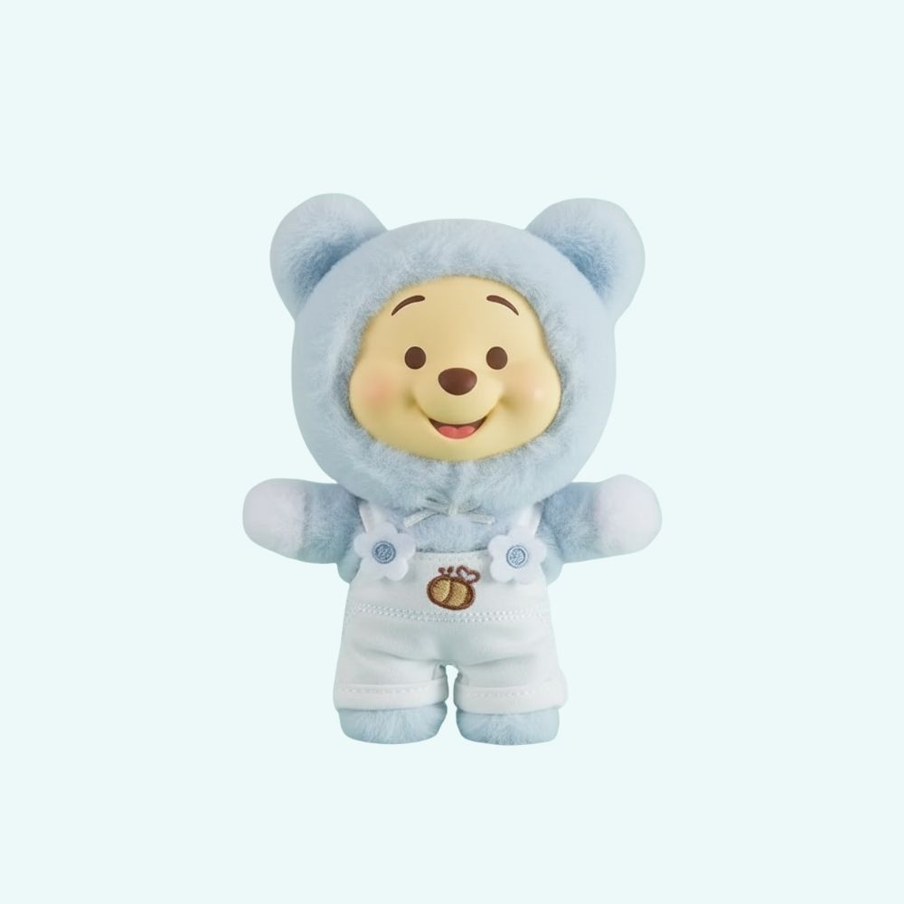 Winnie de Pooh Labubu-Stijl Knuffel in Pastelkleuren De Knuffel blauw