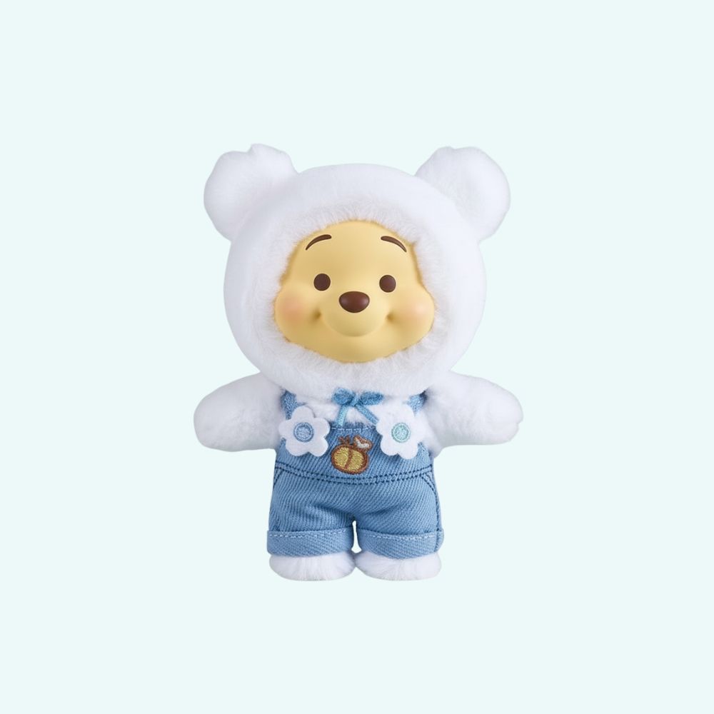 Winnie de Pooh Labubu-Stijl Knuffel in Pastelkleuren De Knuffel donkerblauw
