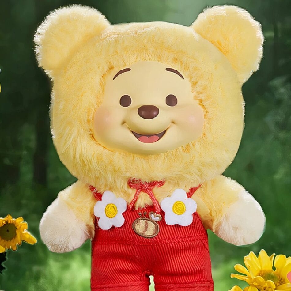 Winnie Labubu-Stijl Knuffel met Kleurrijk Kostuum De Knuffel