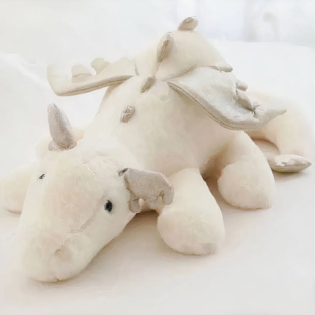 Witte Draak Knuffel Volant Met Zachte Pluche En Grote Vleugels De Knuffel 30cm