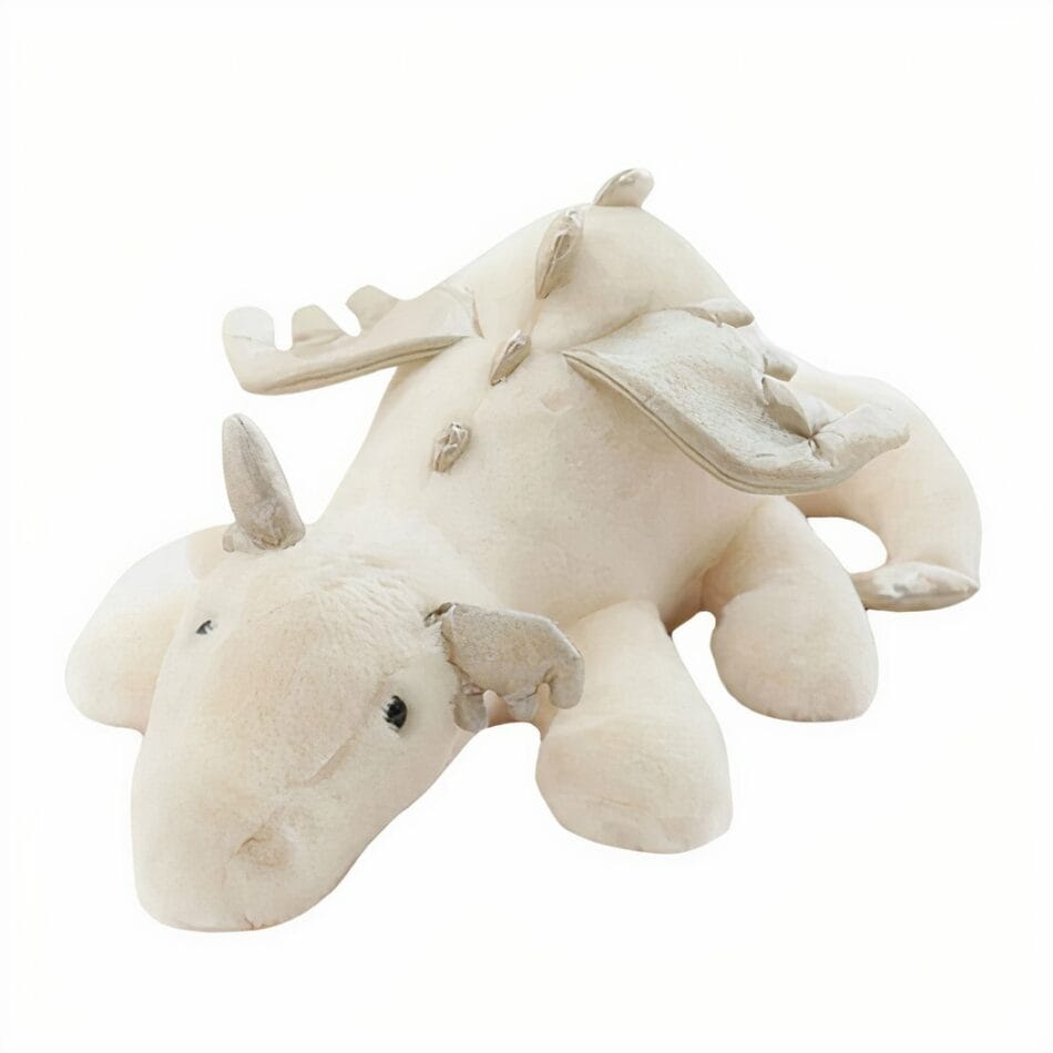Witte Draak Knuffel Volant Met Zachte Pluche En Grote Vleugels De Knuffel